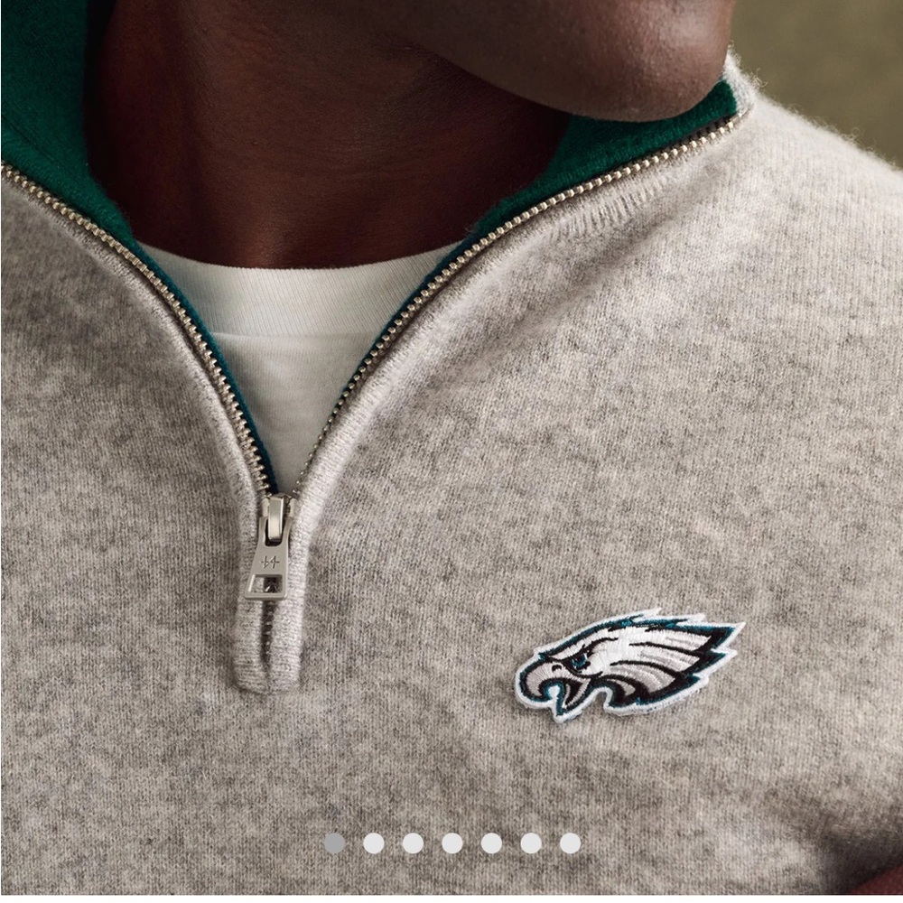 NAADAM x NFL Philadelphia Eagles Cashmere Quarter Zip Sweater NWT